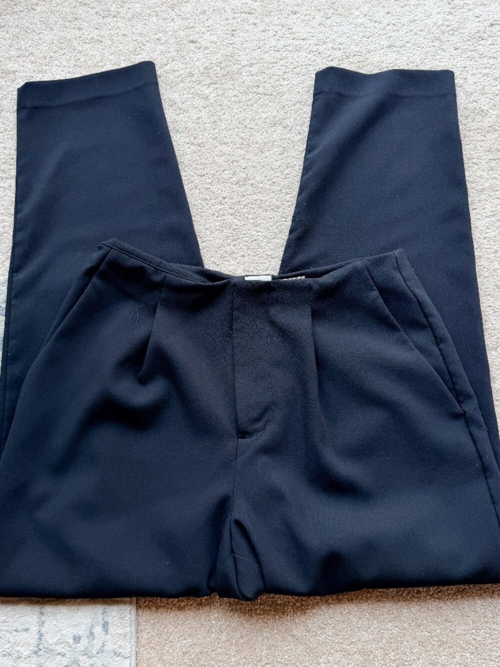 A New Day Black High-rise Pleated Trousers - Size 6 Stretch